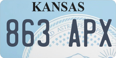 KS license plate 863APX