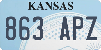 KS license plate 863APZ