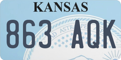 KS license plate 863AQK