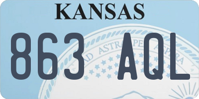KS license plate 863AQL
