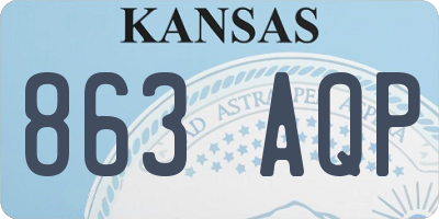 KS license plate 863AQP