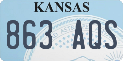 KS license plate 863AQS