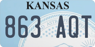 KS license plate 863AQT