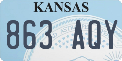 KS license plate 863AQY
