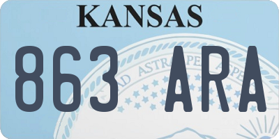 KS license plate 863ARA