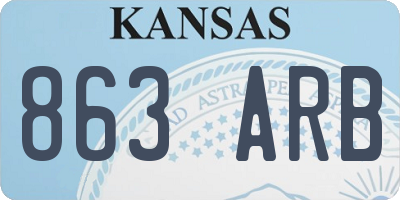 KS license plate 863ARB