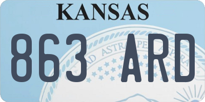 KS license plate 863ARD