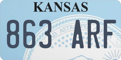 KS license plate 863ARF