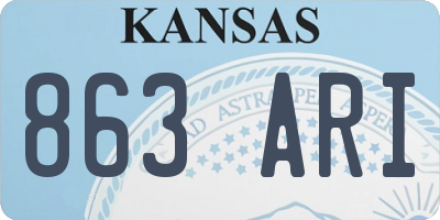 KS license plate 863ARI