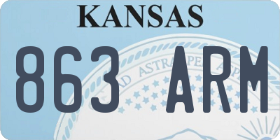KS license plate 863ARM