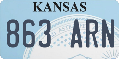 KS license plate 863ARN