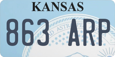 KS license plate 863ARP