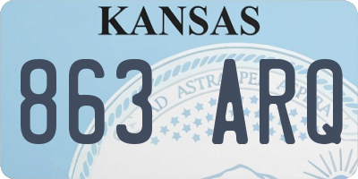 KS license plate 863ARQ