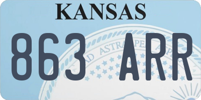 KS license plate 863ARR