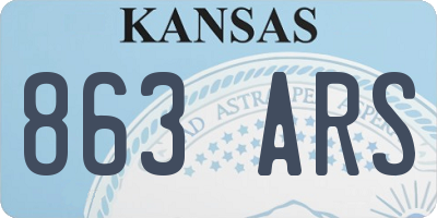 KS license plate 863ARS