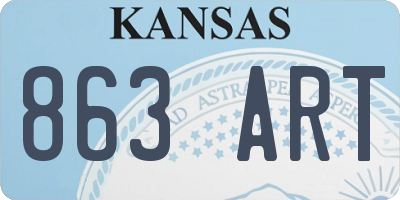KS license plate 863ART