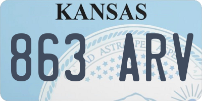 KS license plate 863ARV