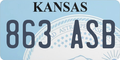 KS license plate 863ASB