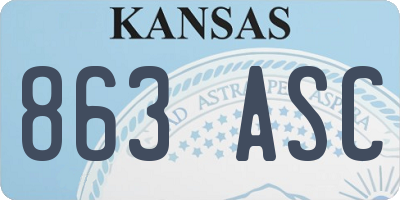 KS license plate 863ASC