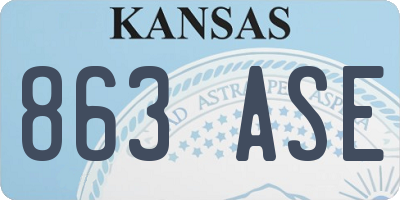 KS license plate 863ASE