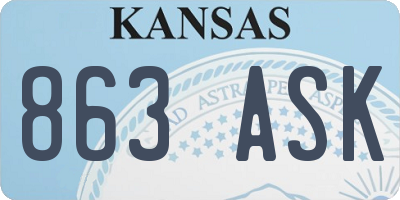 KS license plate 863ASK
