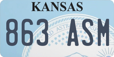 KS license plate 863ASM