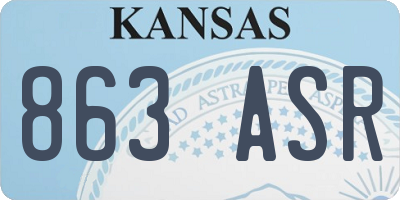 KS license plate 863ASR