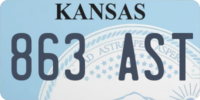 KS license plate 863AST