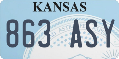 KS license plate 863ASY