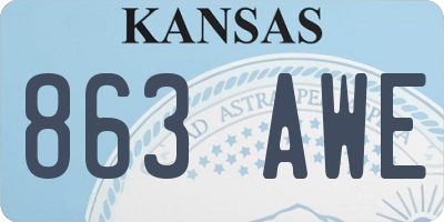 KS license plate 863AWE