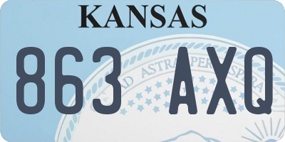 KS license plate 863AXQ