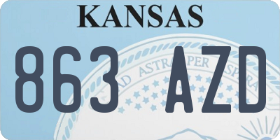 KS license plate 863AZD