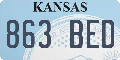 KS license plate 863BED