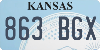 KS license plate 863BGX