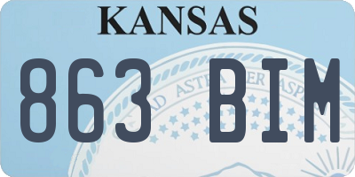 KS license plate 863BIM