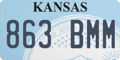 KS license plate 863BMM