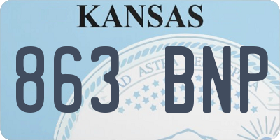 KS license plate 863BNP