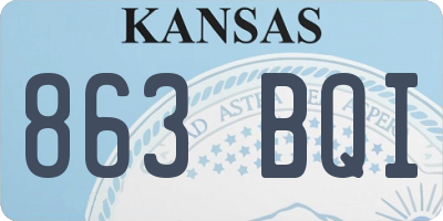 KS license plate 863BQI