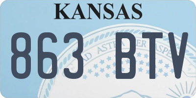 KS license plate 863BTV