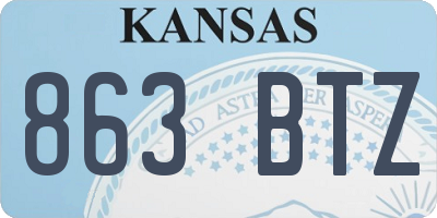 KS license plate 863BTZ