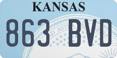 KS license plate 863BVD