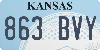 KS license plate 863BVY