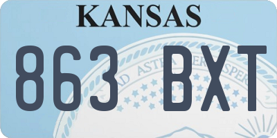 KS license plate 863BXT