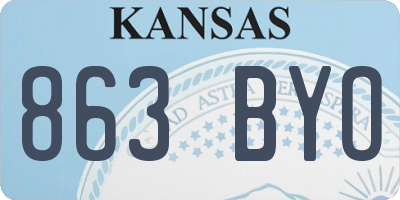 KS license plate 863BYO