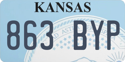 KS license plate 863BYP