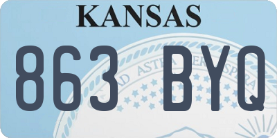 KS license plate 863BYQ