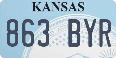 KS license plate 863BYR