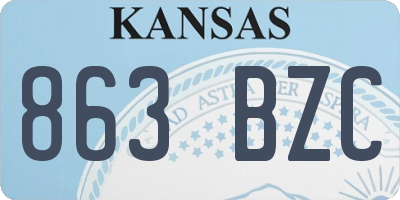 KS license plate 863BZC
