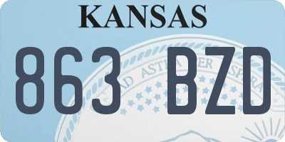 KS license plate 863BZD