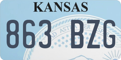 KS license plate 863BZG